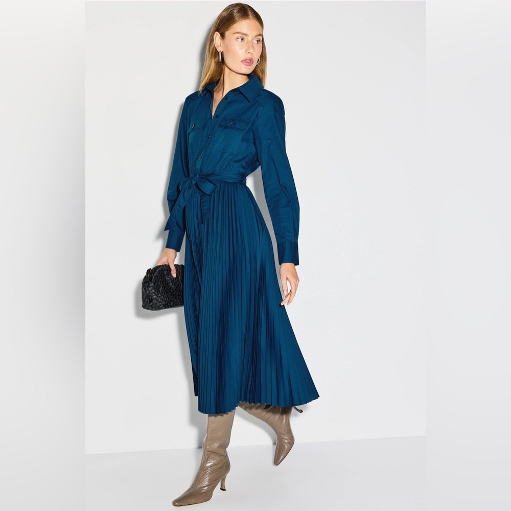 10 Crosby Derek Lam Teal Long Sleeve Dress